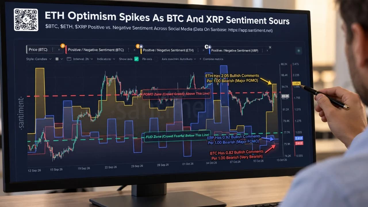 Ethereum yükselirken Bitcoin ve XRP’de duygu “korku”ya döndü
