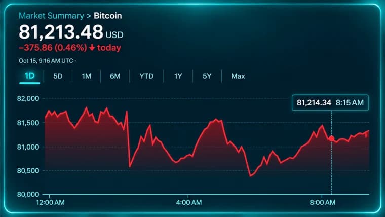 Bitcoin roza los 80.000 dólares mientras caen las bolsas mundiales